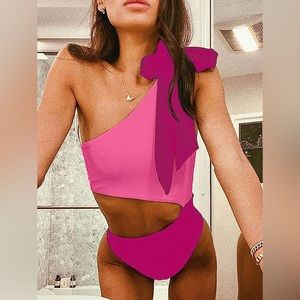 Women's Ruffled  Print 2 Piece Swimsuit